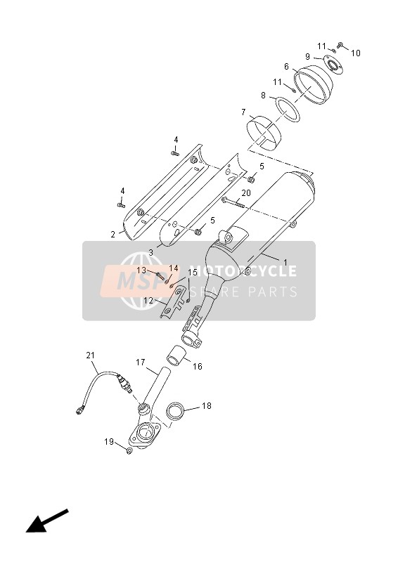 Yamaha YP250RA X-MAX 2012 Exhaust for a 2012 Yamaha YP250RA X-MAX